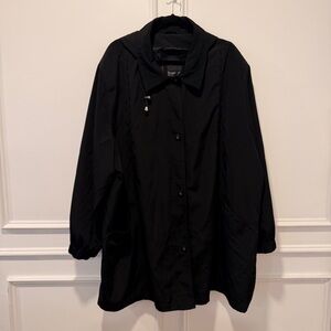Maggie Barnes Women’s Size 4X Black Hooded Rain Jacket Lightweight Windbreaker
